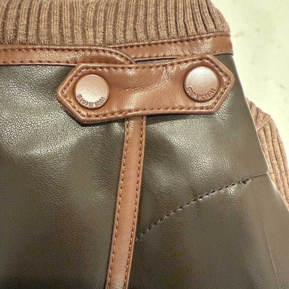 Jonathan Simkhai Ettalyn Mini Dress Chocolate Brown Leather Womens size small - Picture 8 of 10